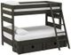 Elements International Cali Kids Gray Twin Over Full Bunk with Ladder and Trundle-0