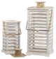 A & B Home Hesper 2-Piece Whitewash Hanging Garden Lantern Set-1