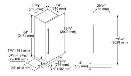 Thermador® Freedom® 29.75" Stainless Steel Handleless Door Panel-1