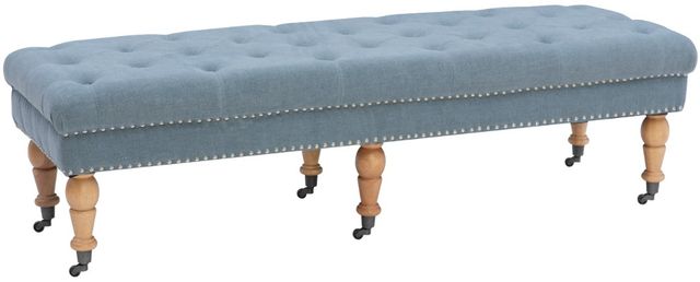 Linon Isabelle Blue Linen Bench-0