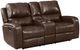 New Classic® Home Furnishings Linton Brown Leather Console Loveseat with Dual Recliners-0