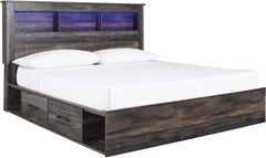 Signature Design by Ashley® Drystan Brown King 2-Drawer Storage Bookcase Bed