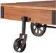 Mazin Furniture Factory Brown Cocktail Table with Black Metal Wheels -3
