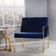 Sagebrook Home Metal and Velveteen Navy and Gold Arm Chair-1