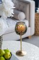 A & B Home Capri Gold Aluminum Leaf Glass Candle Holder-5