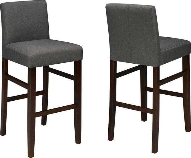 Brassex Inc. 2-Piece Brown/Dark Grey 29'' Bar Stool Set-2