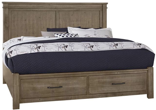 Artisan & Post by Vaughan-Bassett Cool Rustic Stone Gray King Storage Panel Mansion Bed-0