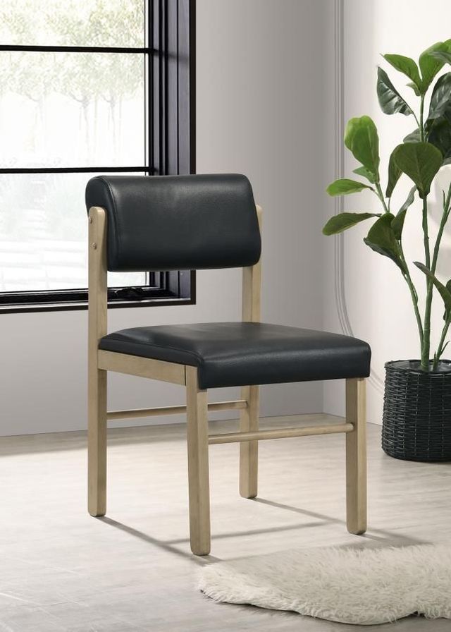 Coaster® Kehoe 2-Piece Black/Natural Oak Dining Side Chair Set-1