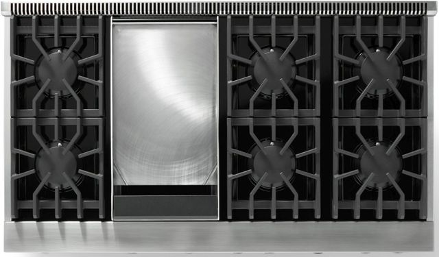 Viking® 5 Series 48" Cast Black Pro Style Gas (LP) Range with Brushed Brass Trim-3