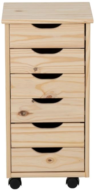 Linon Rudy Unfinished Rolling Storage Cart-3