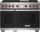 Wolf® 48" Stainless Steel Pro Style Dual Fuel Range with Black Door-0