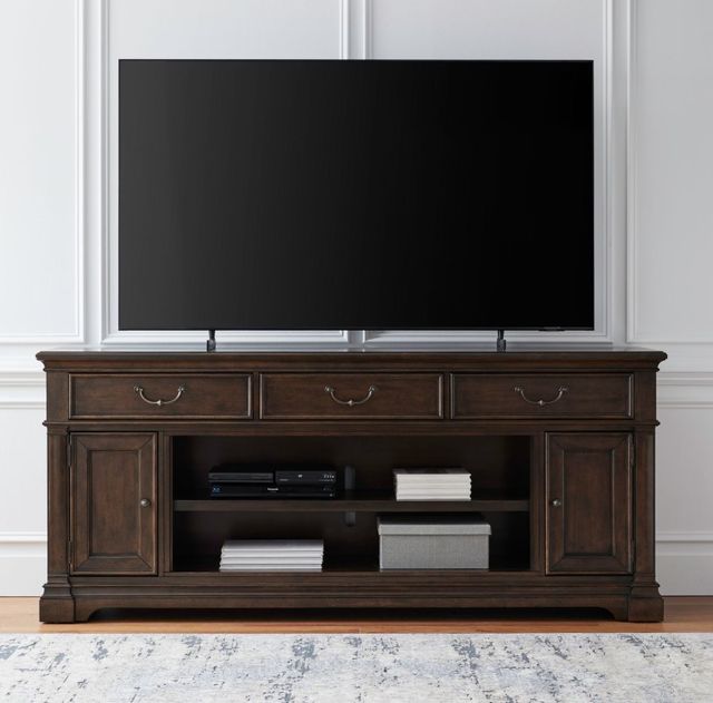 Liberty Furniture Arden Road Satin Cherry 84" Fireplace TV Console-1