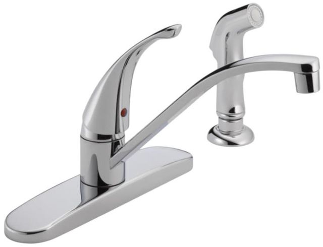 Peerless Core Chrome 8" Single Handle Kitchen Faucet with Side Sprayer-0
