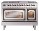 Ilve® Nostalgie II Noblesse 48'' Stainless Steel Pro Style Dual Fuel Range with Burnished Trim-1