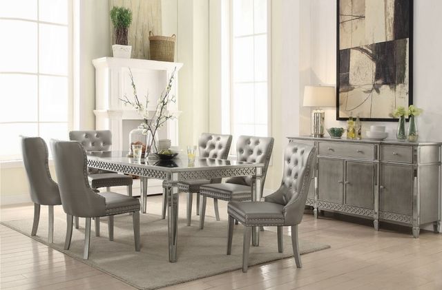 ACME Furniture Kacela Mirrored Dining Table with Champagne Frame-1
