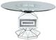 ACME Furniture Noralie Glass Top Round Dining Table with Geometric Mirrored Base-1