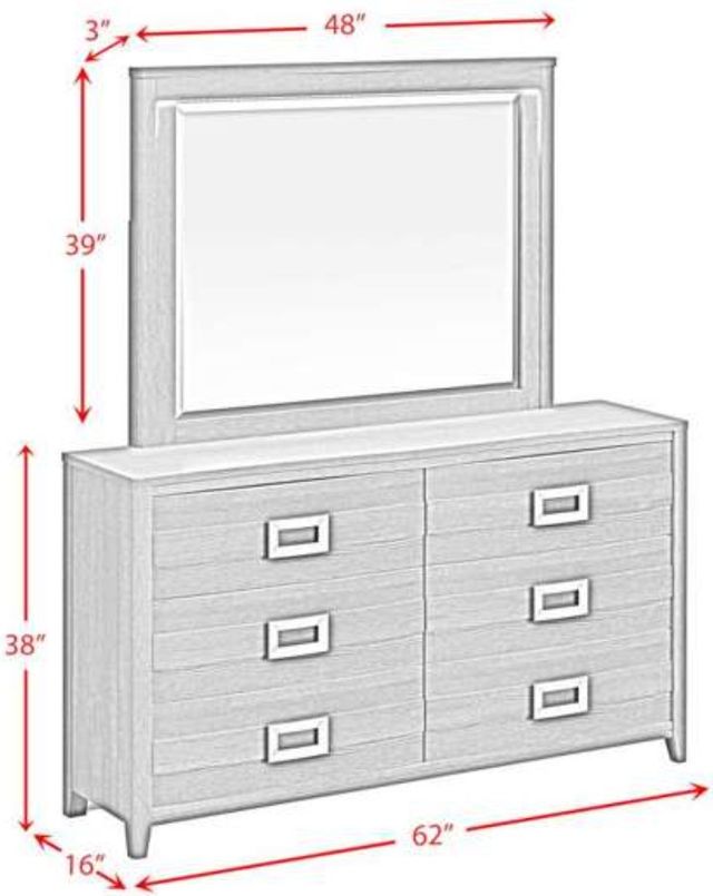 Elements International Tobias White Dresser and Mirror-2