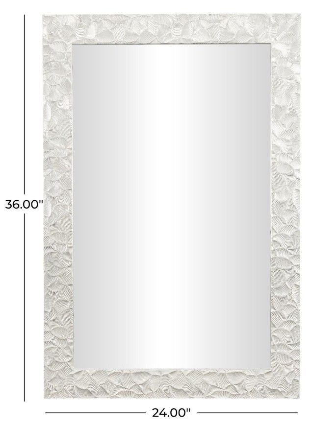 Deco Marche Silver Plastic Wall Mirror with Metallic Leaf Wrap -3