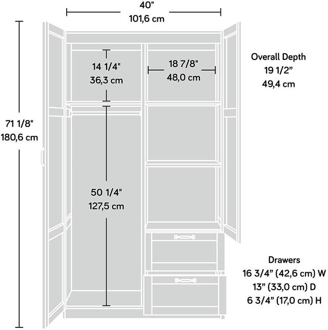 Sauder® Select Highland Oak Wardrobe/Storage Cabinet-1