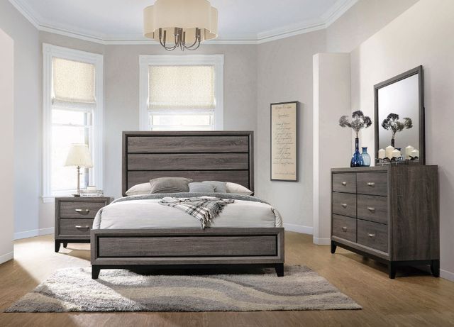 Coaster® Watson 4-Piece Gray Oak California King Panel Bedroom Set-1