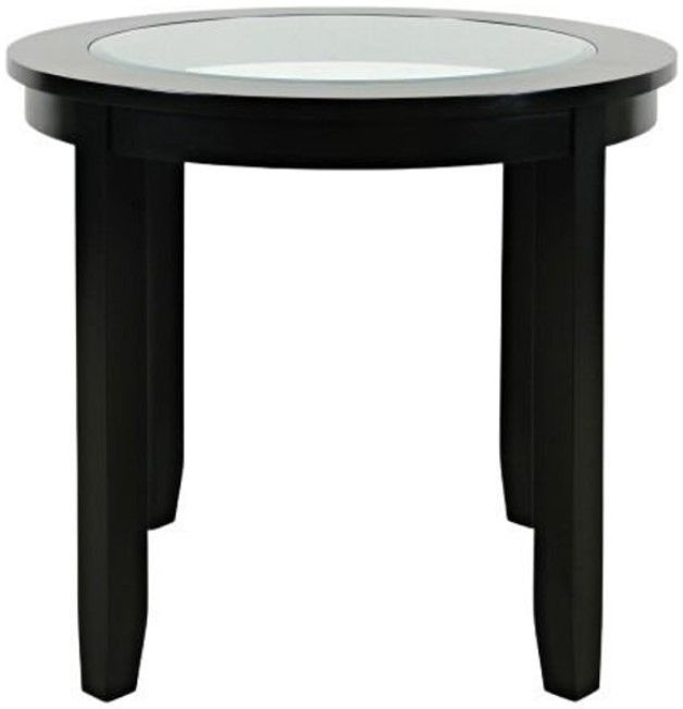 Jofran Inc. Urban Icon Glass Top Round Counter Table with Black Base-2