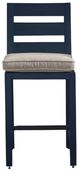Signature Design by Ashley® East Beach Beige/Navy Blue Fabric/Wooden Outdoor Barstool-3