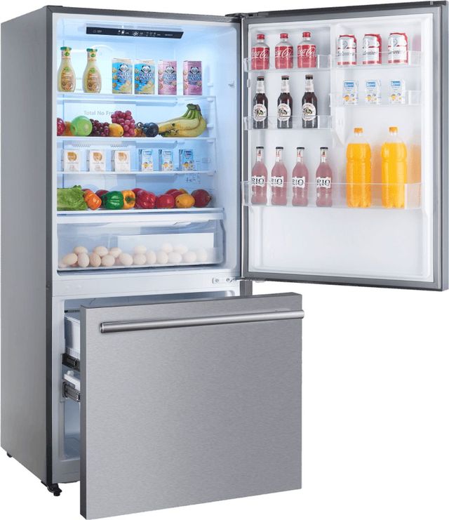 FORNO® Milano Espresso 34 in. 17.2 Cu. Ft. Stainless Steel Counter Depth Bottom Freezer Refrigerator-2