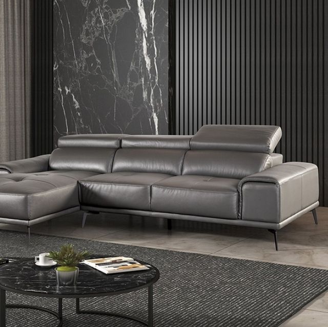Furniture of America® Vadso Dark Gray Sectional with Left Chaise-1