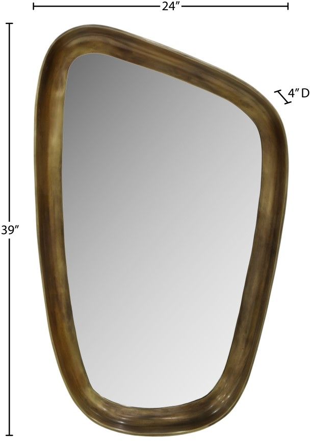 Meridian Furniture Auberge Brass 39" Mirror-3