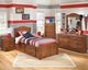 Signature Design by Ashley® Barchan 2-Piece Medium Brown Twin Panel Bed Set-3