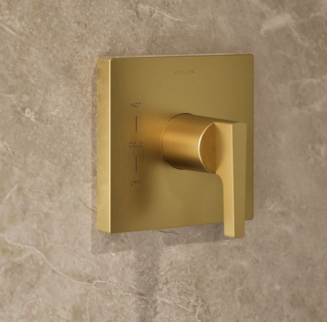 KOHLER® Honesty® Rite-Temp® Vibrant Brushed Moderne Brass 1.75 GPM Shower Trim Kit-3