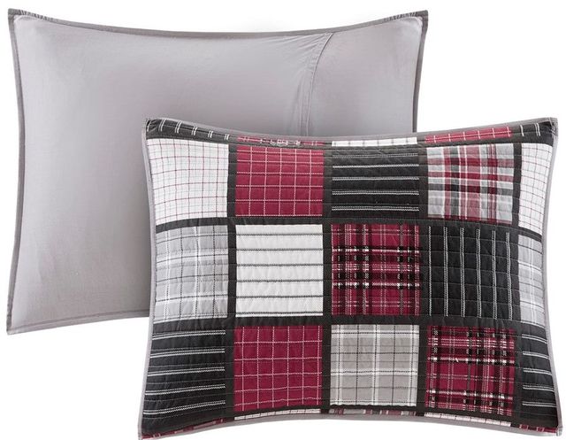 Olliix by Woolrich Tulsa Red/Grey Full/Queen Oversized Plaid Print Cotton Quilt Set-1