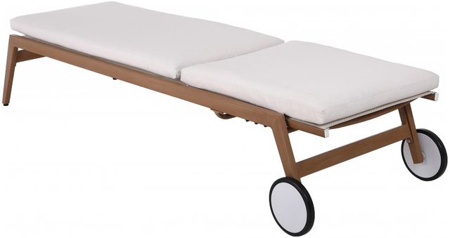 Meridian Furniture Maui BrownCream Aluminum Outdoor Patio Adjustable Lounge Chair-4