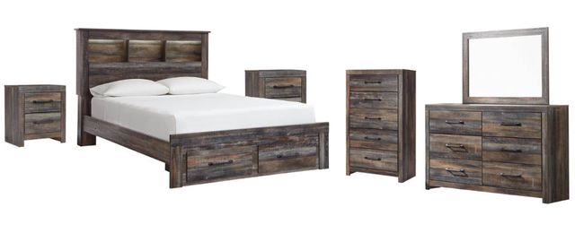 Signature Design by Ashley® Drystan 6-Piece Brown Rustic Queen Storage Bed Set-0