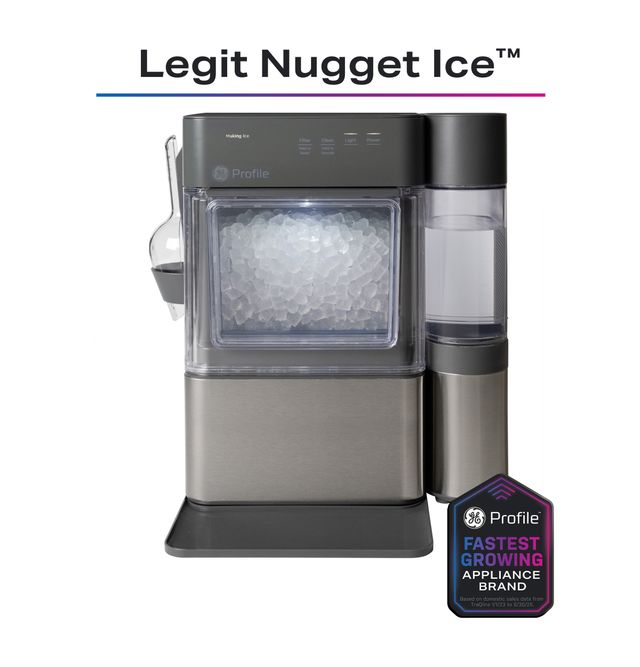 GE Profile™ Opal™ Mini Pro 12" 34 lb. Stainless Steel/Gray Nugget Ice Maker with Side Tank-4