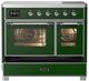 Ilve® Majestic III 40" Emerald Green Pro Style Induction Range with Triple Glass Door and Chrome Trim-2