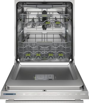 Front view of the opened Cove® 24" Panel Ready ADA Height Top Control Built In Dishwasher
