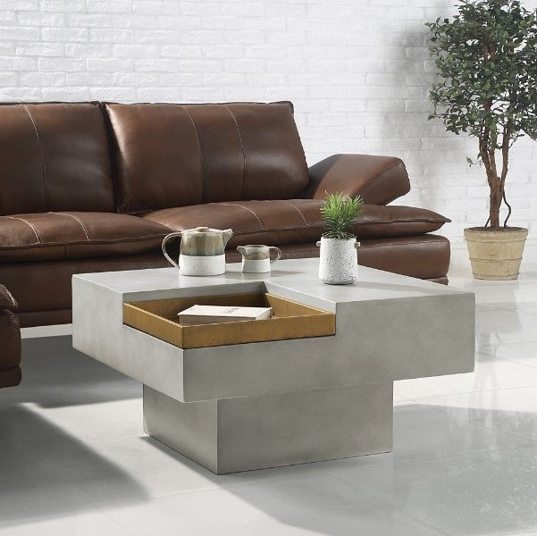 ACME Furniture Kailano Weathered Gray Coffee Table-1