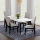 Elements International Marlene White Dining Table with Black Base-3