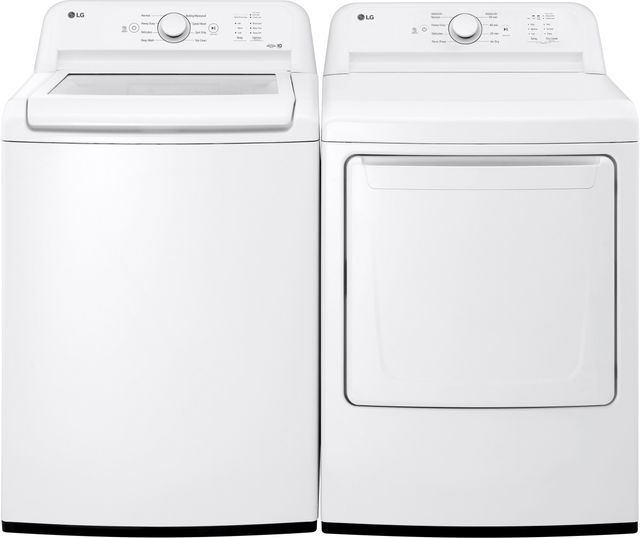 LG White Top Load Washer & Gas Dryer Laundry Pair-0