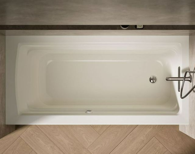 KOHLER® Archer® Biscuit 66" x 32" Alcove Bath with Bask® Heated Surface - Right Drain-2
