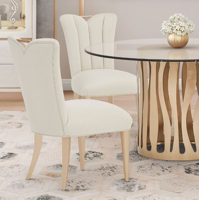 Michael Amini® La Rachelle Chardonnay/Medium Champagne Upholstered Dining Side Chair-1