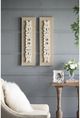 A & B Home Set of 2 Antique Washed White Wall Art Panels-2