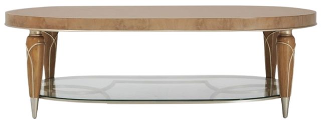 Michael Amini® Villa Cherie Caramel Oval Cocktail Table-2