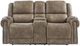Corinthian Furniture Burr Ridge Hazelnut Power Reclining Loveseat with Console-0