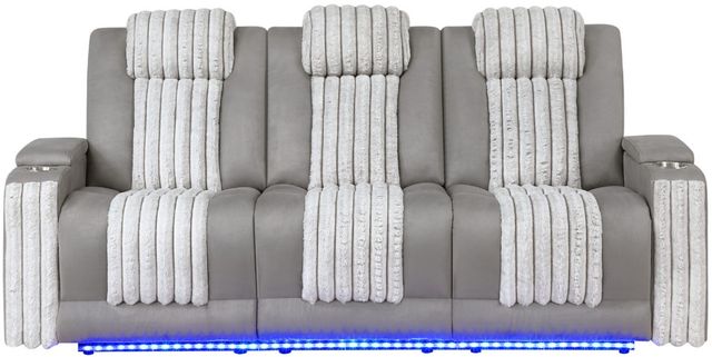 Global Furniture USA U8000 Corduroy Power Recliner Sofa with Reading Light-1