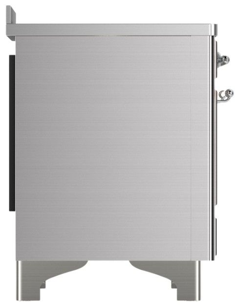 Ilve® Majestic III 48" Stainless Steel Pro Style Induction Range with Triple Glass Door and Chrome Trim-3