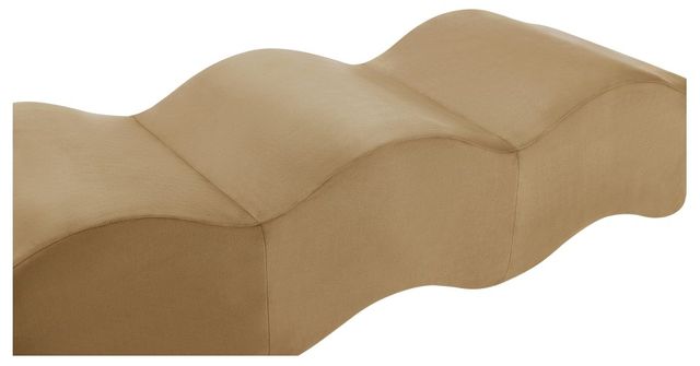 Meridian Furniture Wave Beige Velvet Upholstered Bench-2