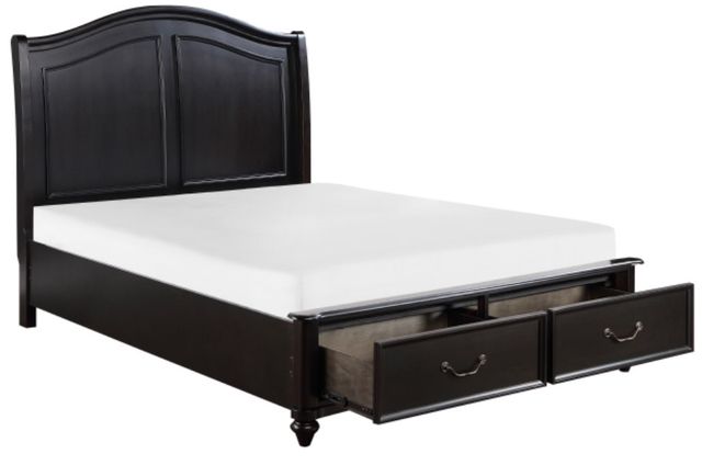 Mazin Furniture Herman Charcoal Brown Eastern King Platform Bed with Footboard Storage-2