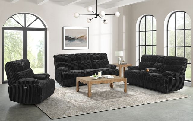 Elements International Admiral Black Power Motion Sofa-1